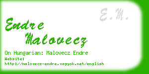 endre malovecz business card